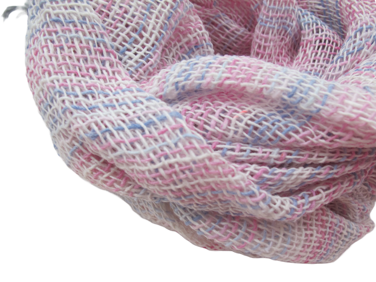 Pastel Pink Hand Woven 100% Cotton Scarf