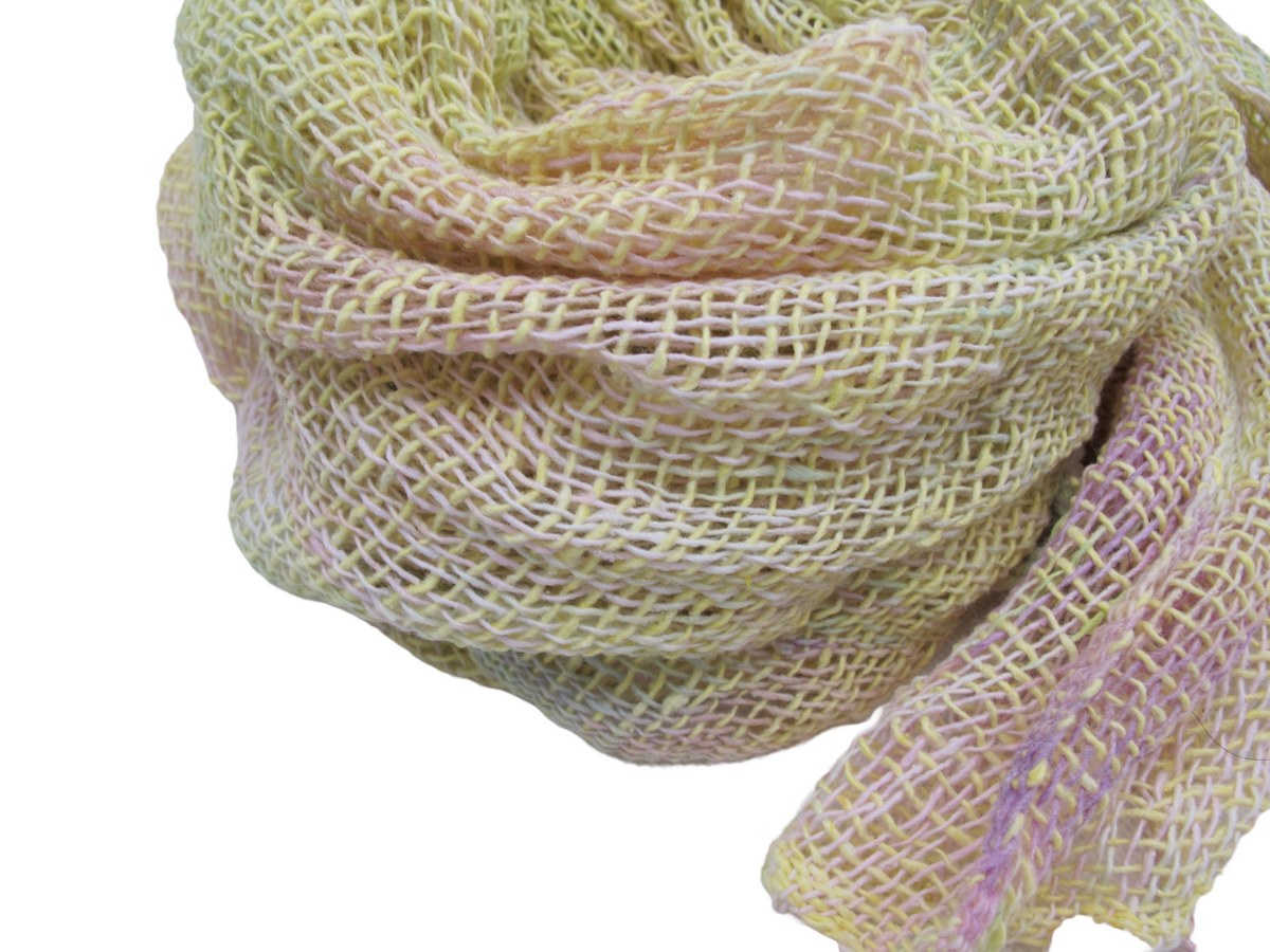 Pastel Yellow Hand Woven 100% Cotton Scarf