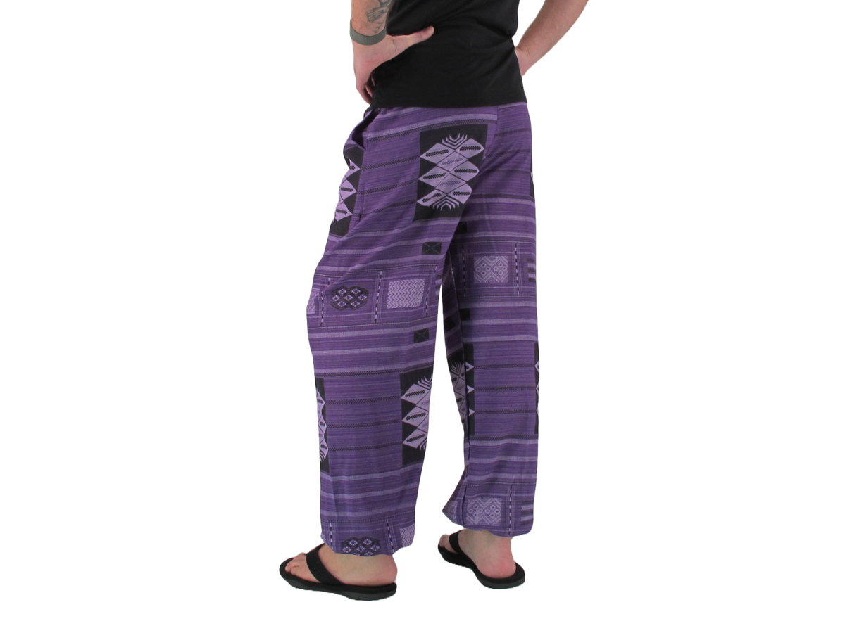 Printed Cotton Hippie Pants Purple