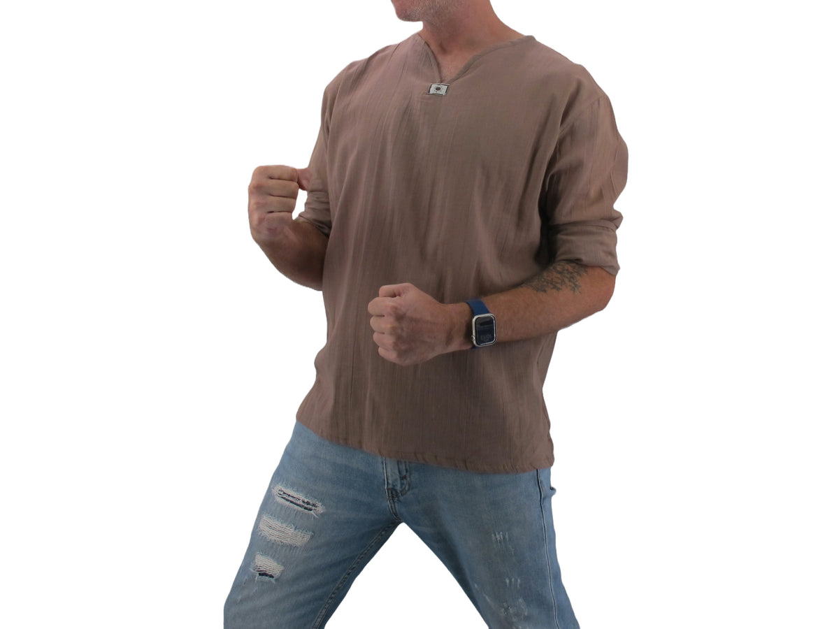 Long Sleeve Hippie T-Shirt Brown - Love Quality