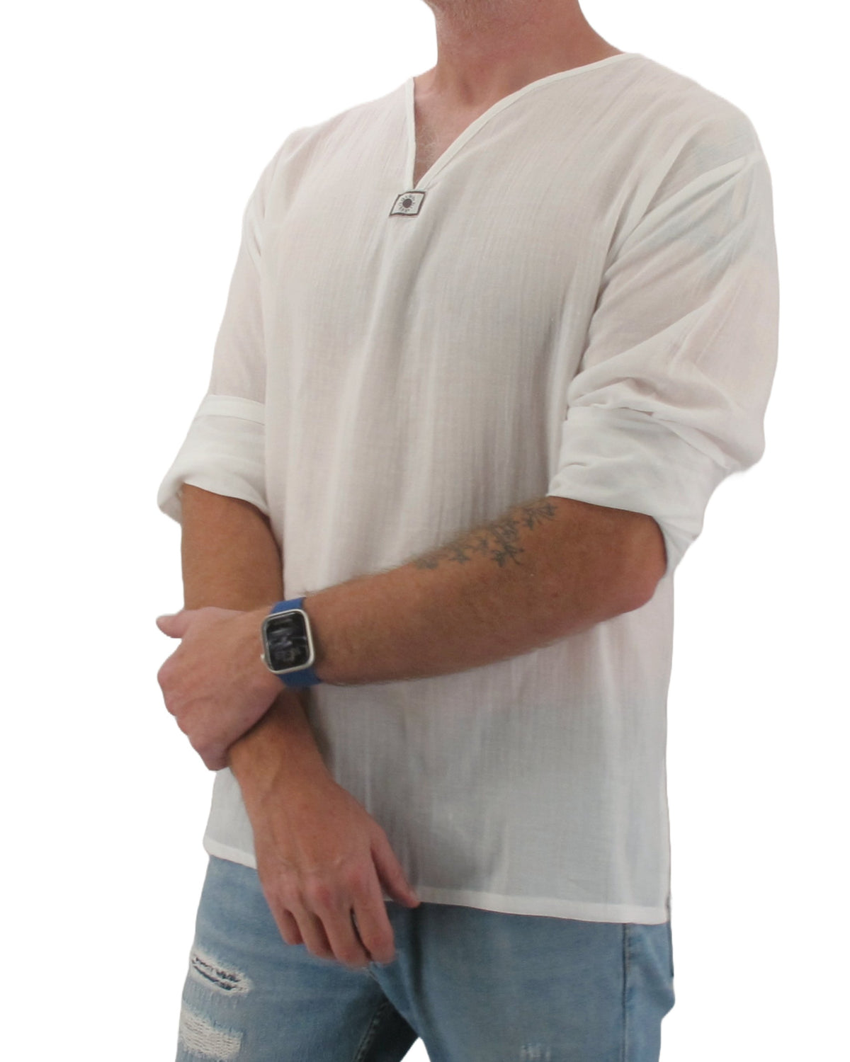 Long Sleeve Hippie T-Shirt White - Love Quality