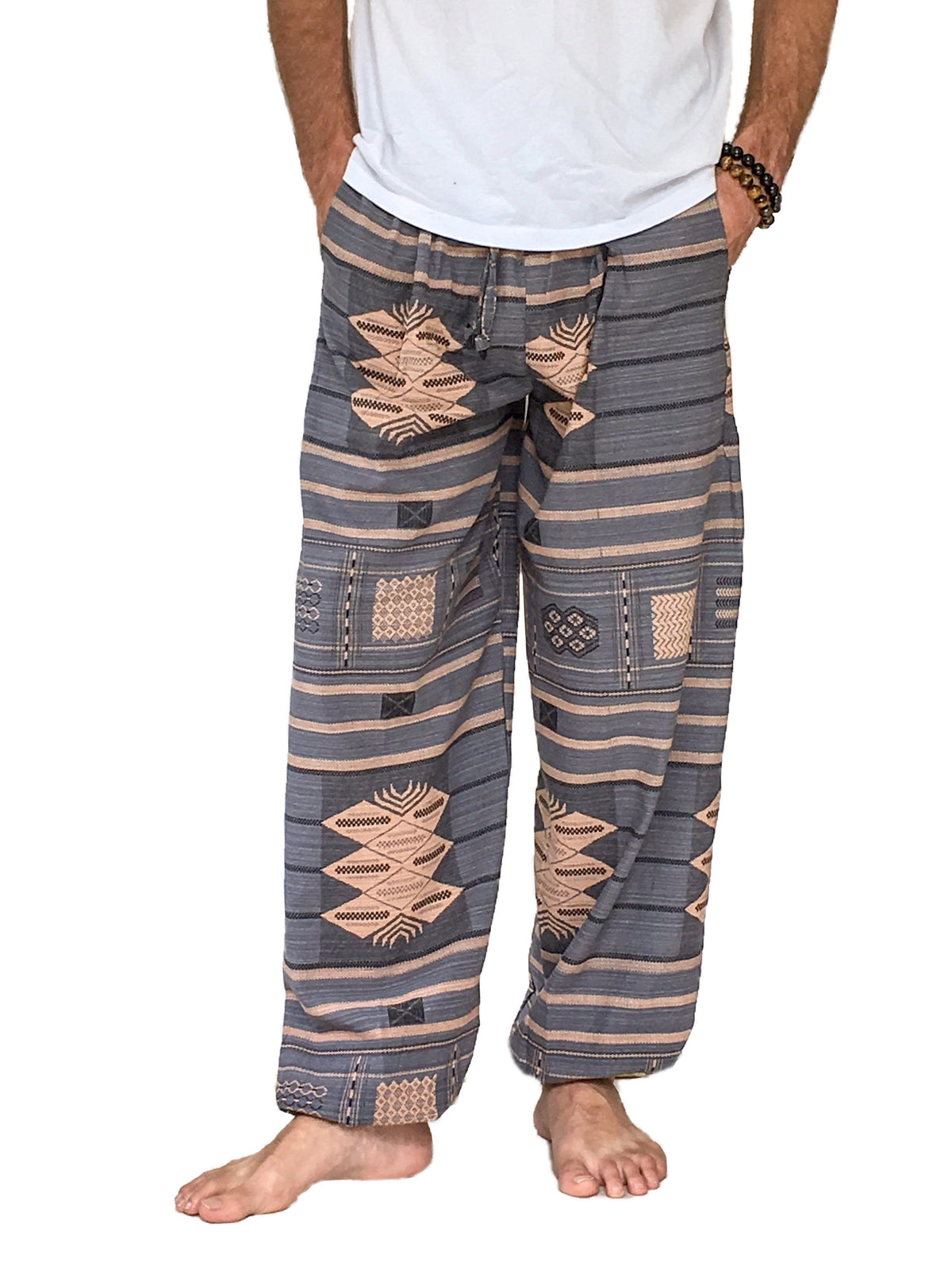 Printed Cotton Hippie Pants Grey - Love Quality