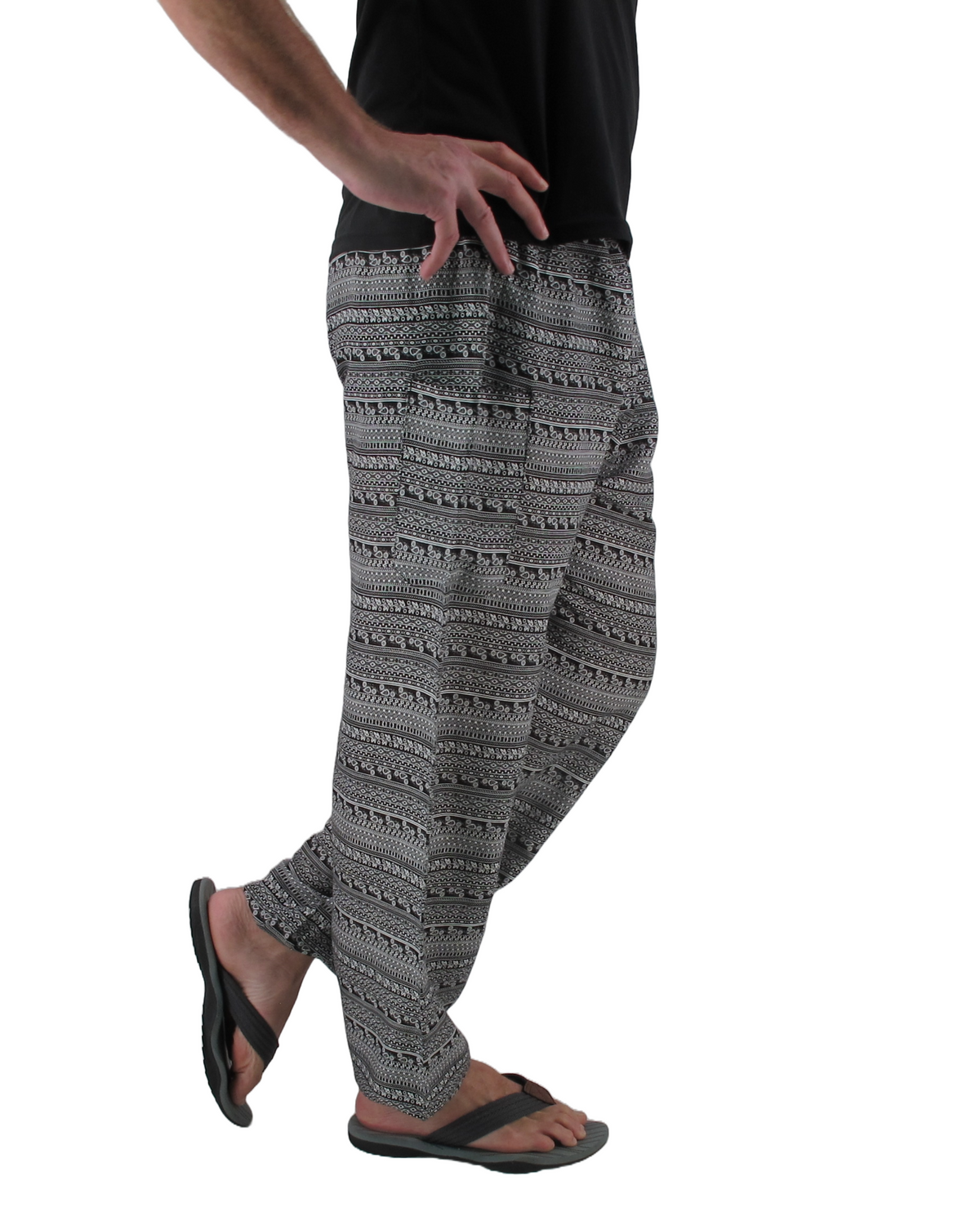 Baggy Harem Pants Black Stripe