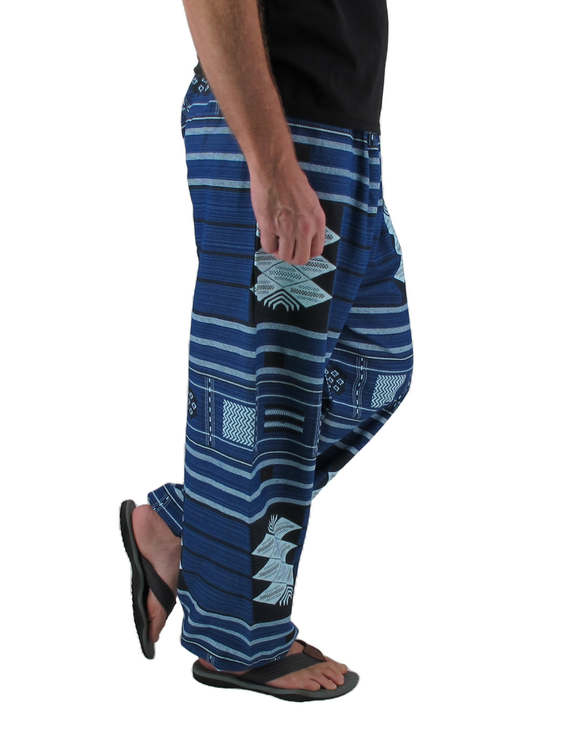 Printed Cotton Hippie Pants Blue