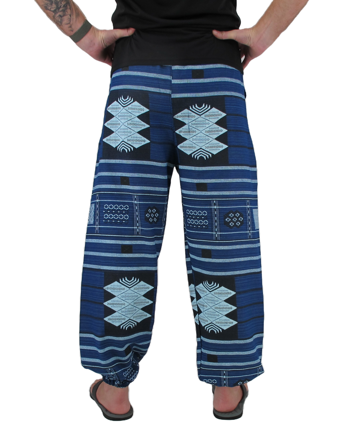 Printed Cotton Hippie Pants Blue