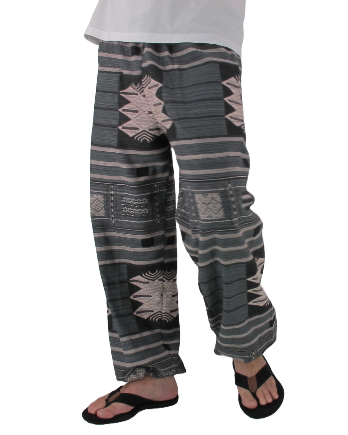 Printed Cotton Hippie Pants Dark Grey