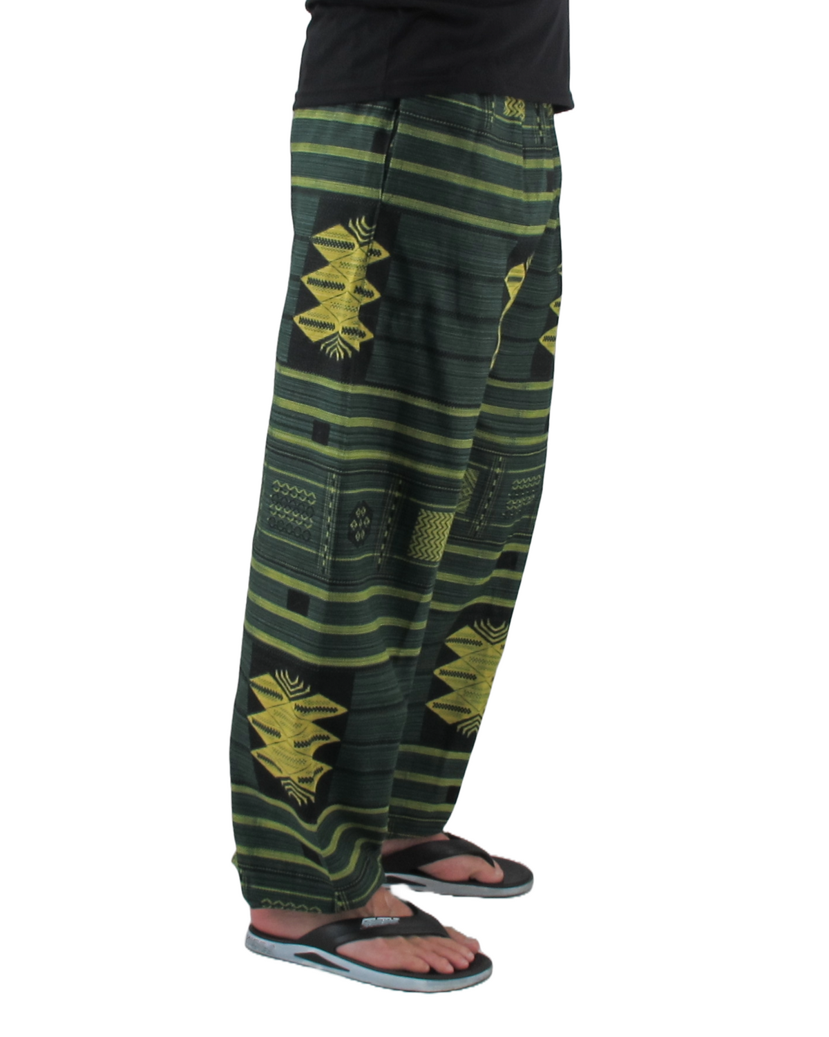 Printed Cotton Hippie Pants Green