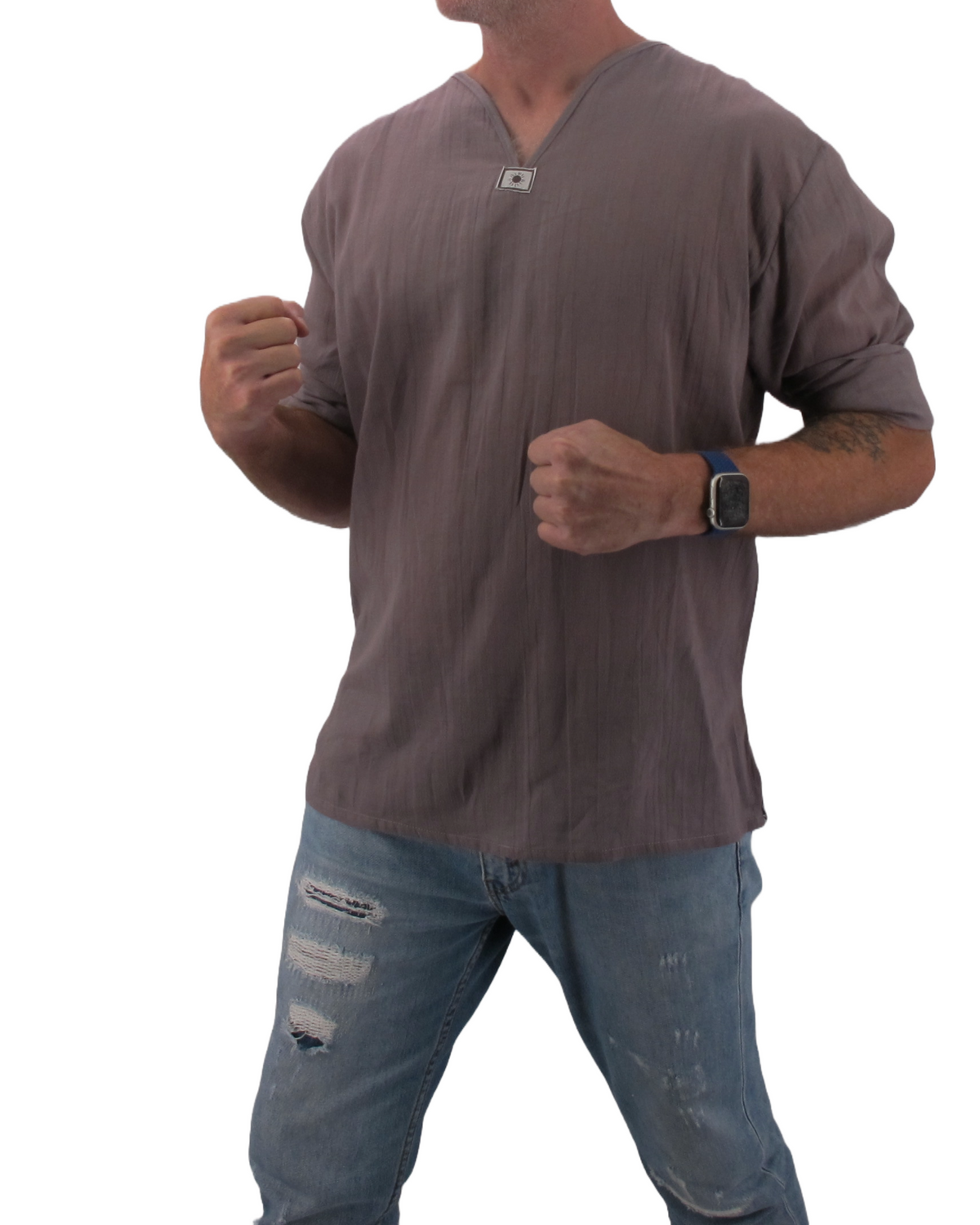 Long Sleeve Hippie T-Shirt Grey
