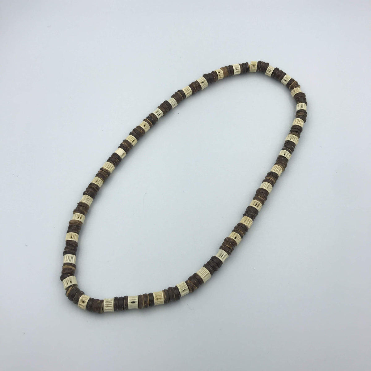 Brown and White Beaded Neckless