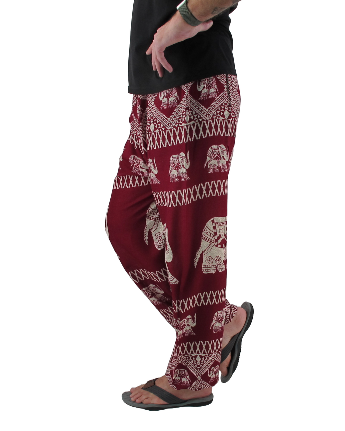 Baggy Harem Pants Thai Maroon