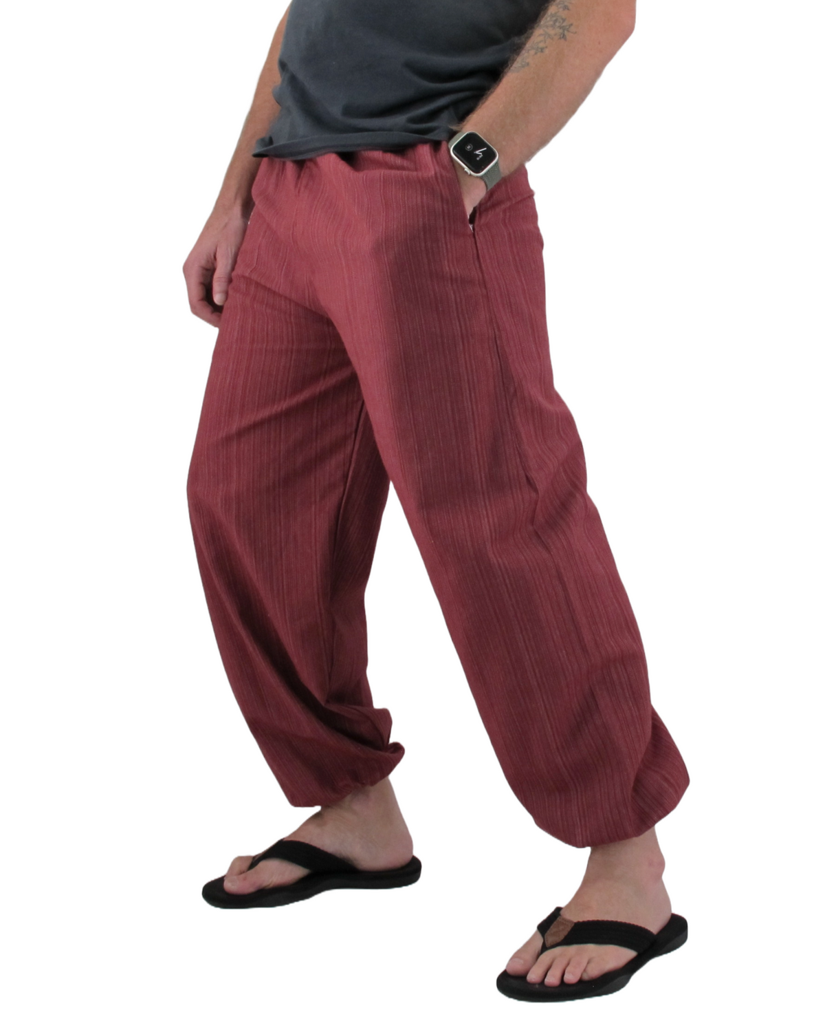 Cotton Hippie Pants Maroon