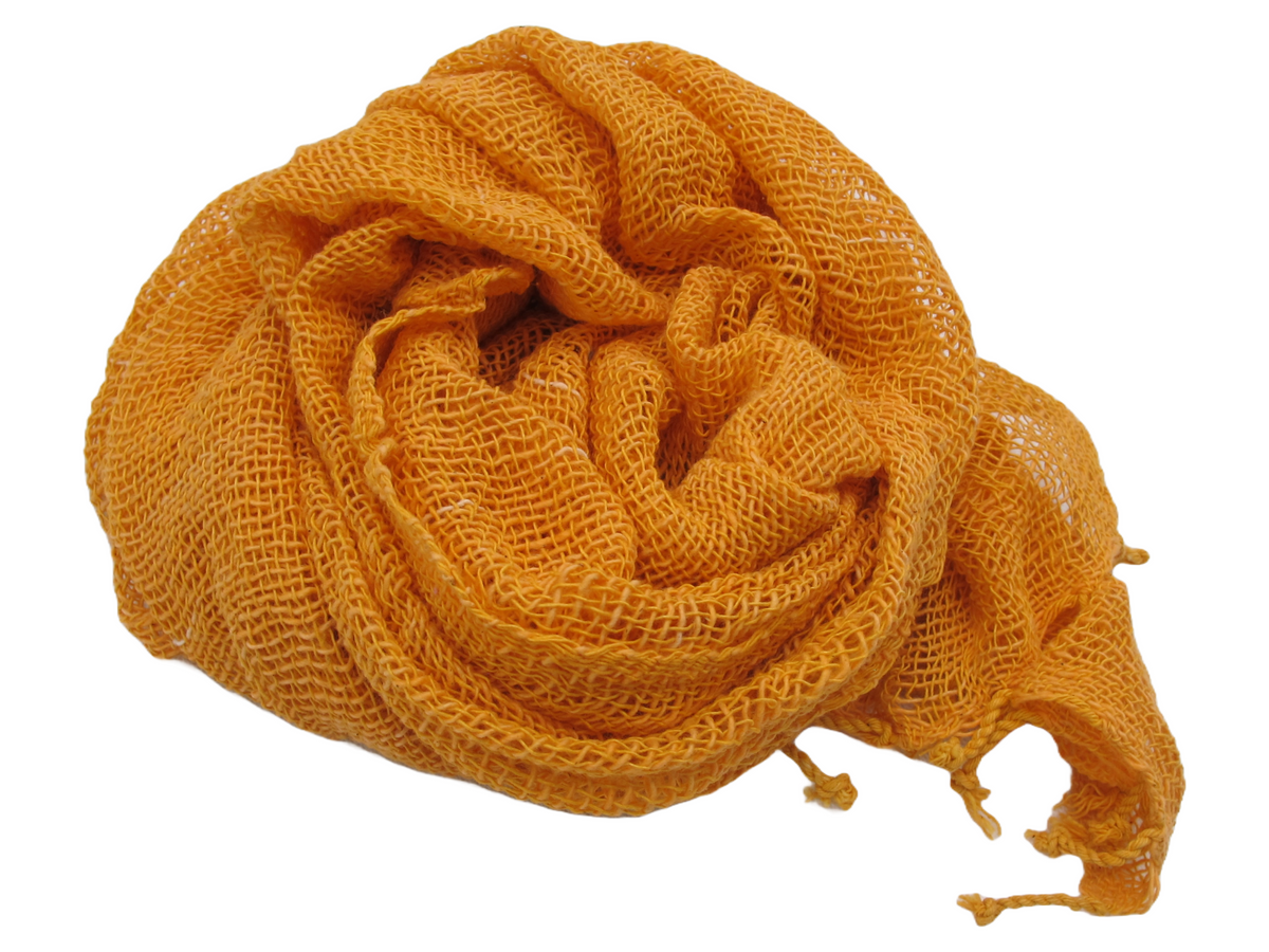 Orange Hand Woven 100% Cotton Scarf