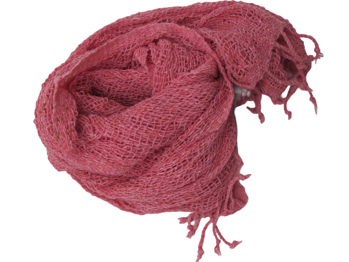 Pink Hand Woven 100% Cotton Scarf