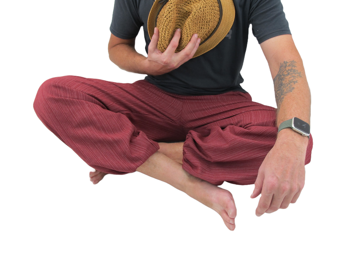 Cotton Hippie Pants Maroon