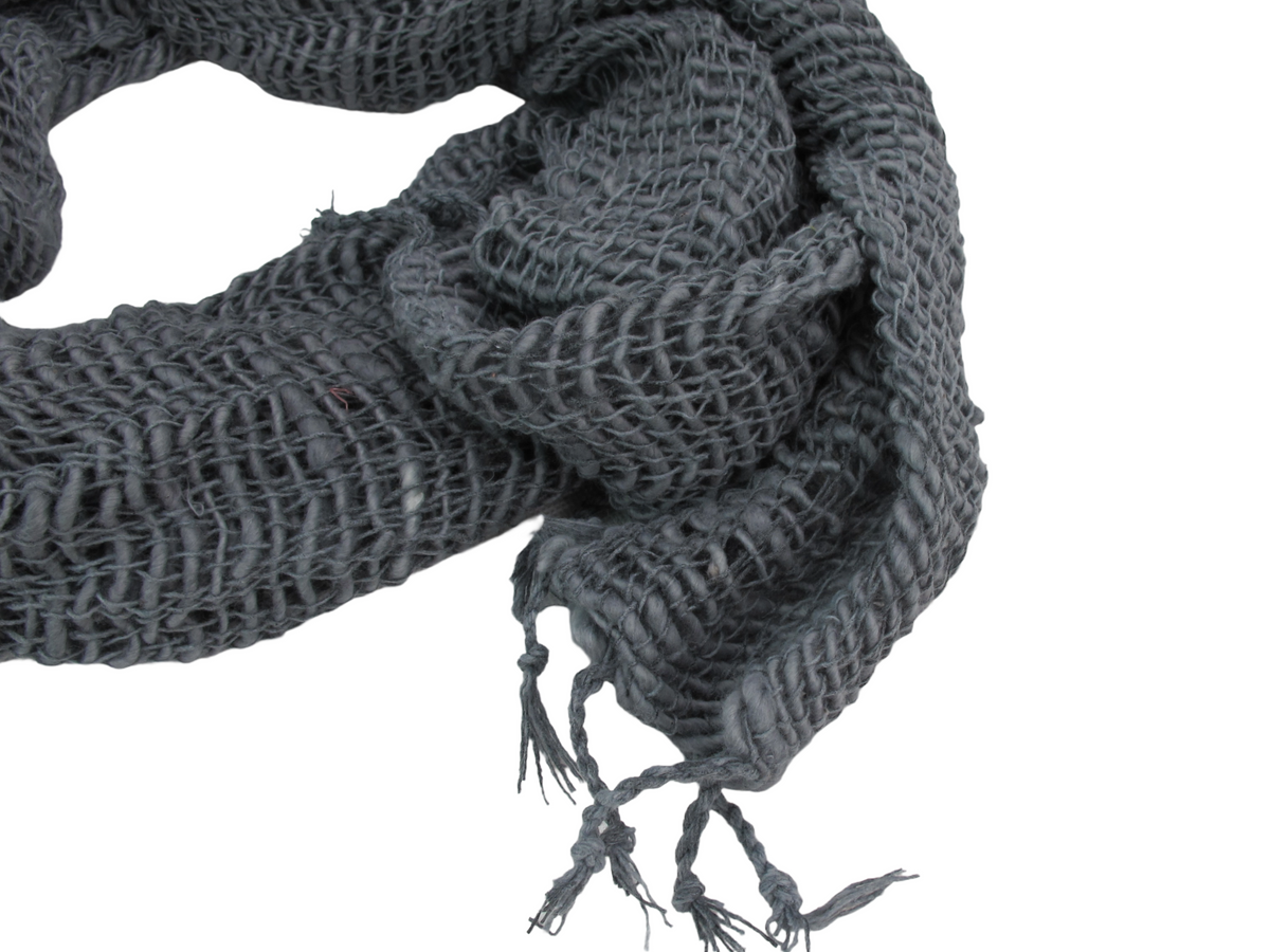 Grey Hand Woven 100% Cotton Scarf