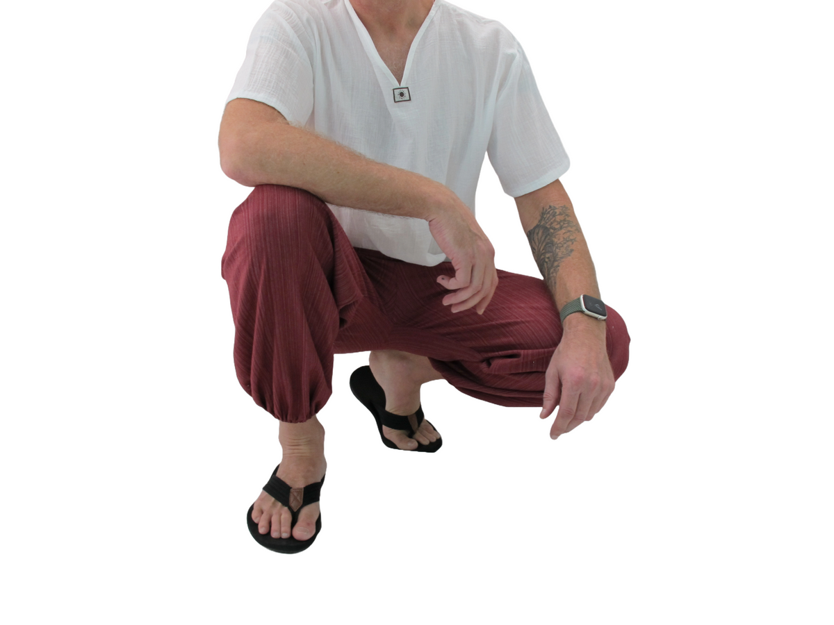 Cotton Hippie Pants Maroon