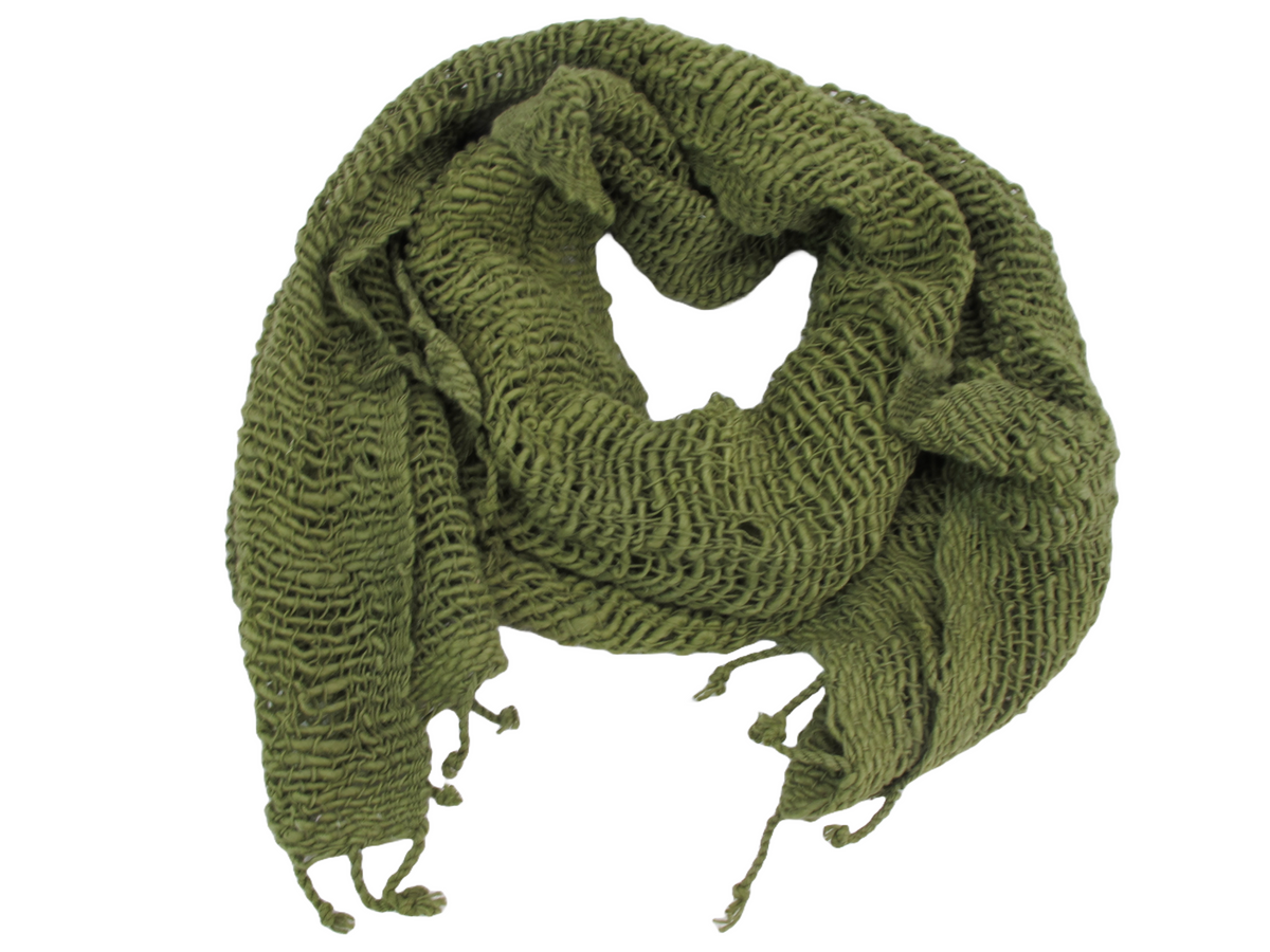 Green Hand Woven 100% Cotton Scarf