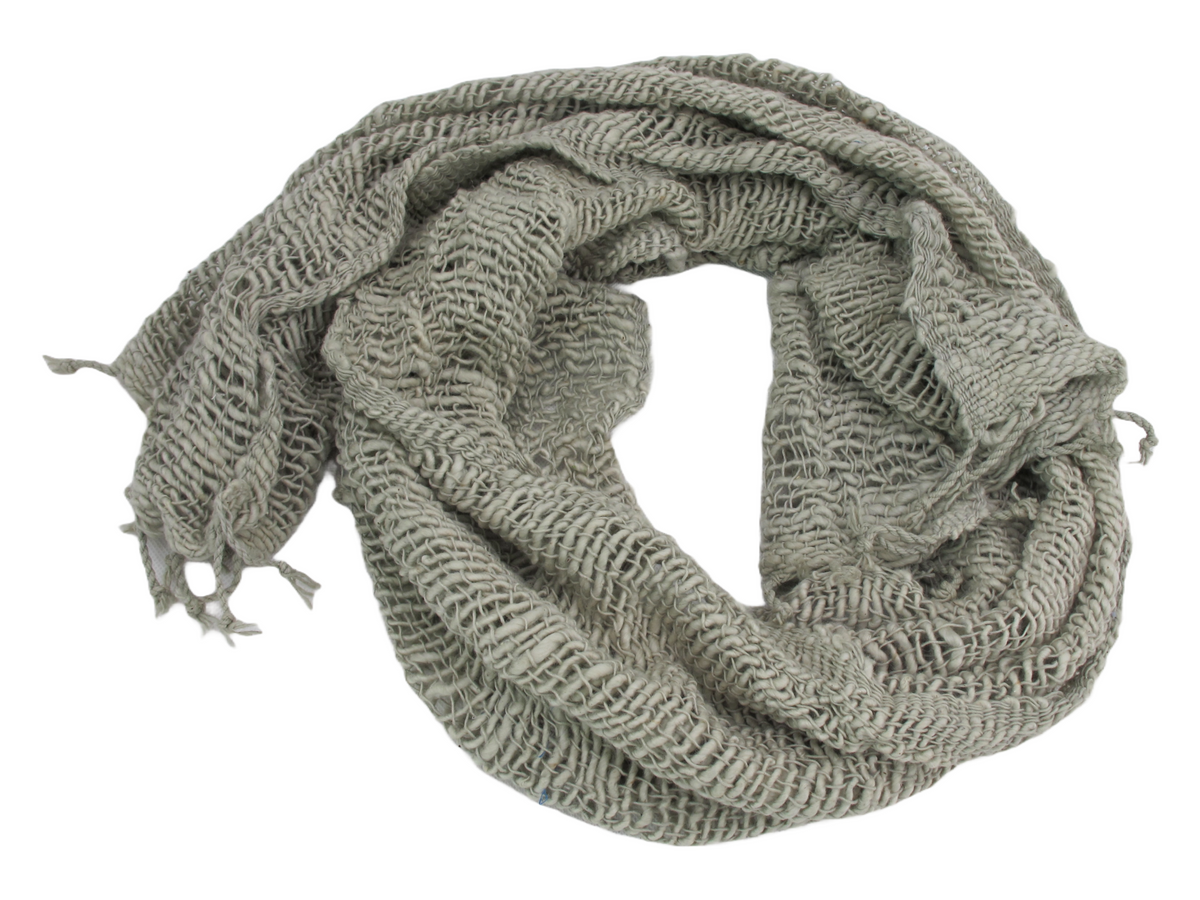 Light Green Hand Woven 100% Cotton Scarf