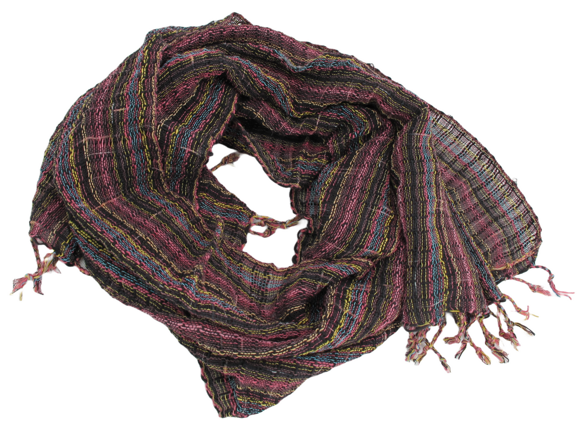 Rainbow Hand Woven 100% Cotton Scarf