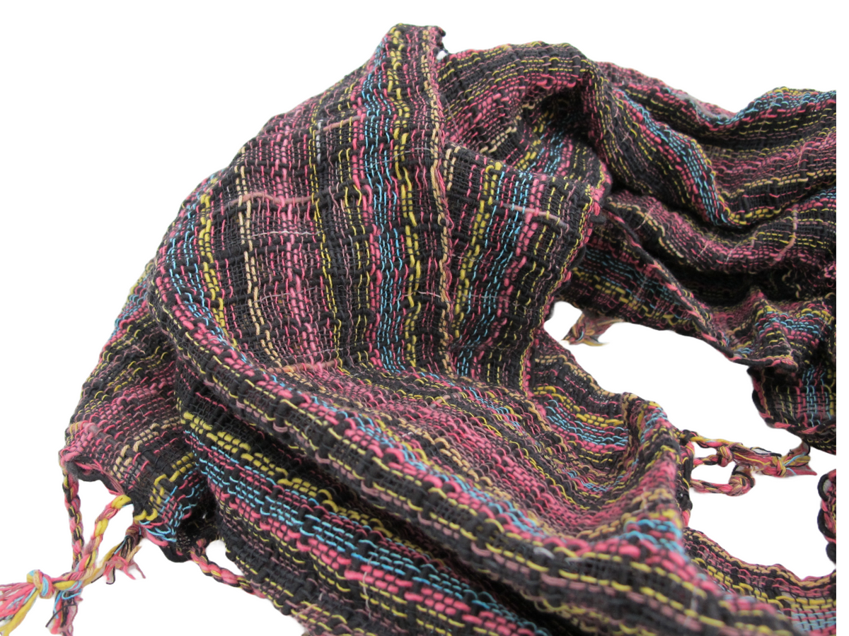 Rainbow Hand Woven 100% Cotton Scarf