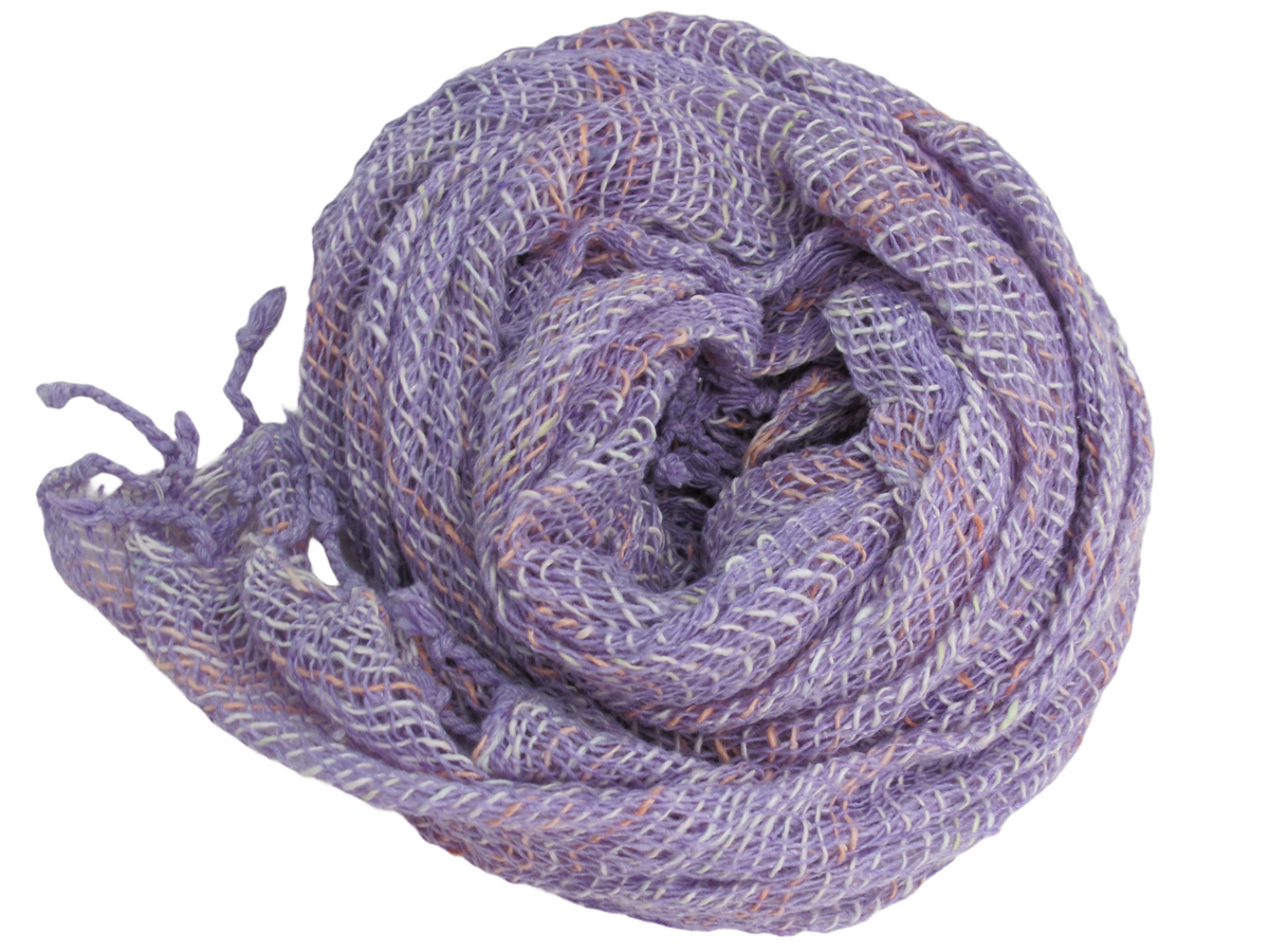 Purple Hand Woven 100% Cotton Scarf