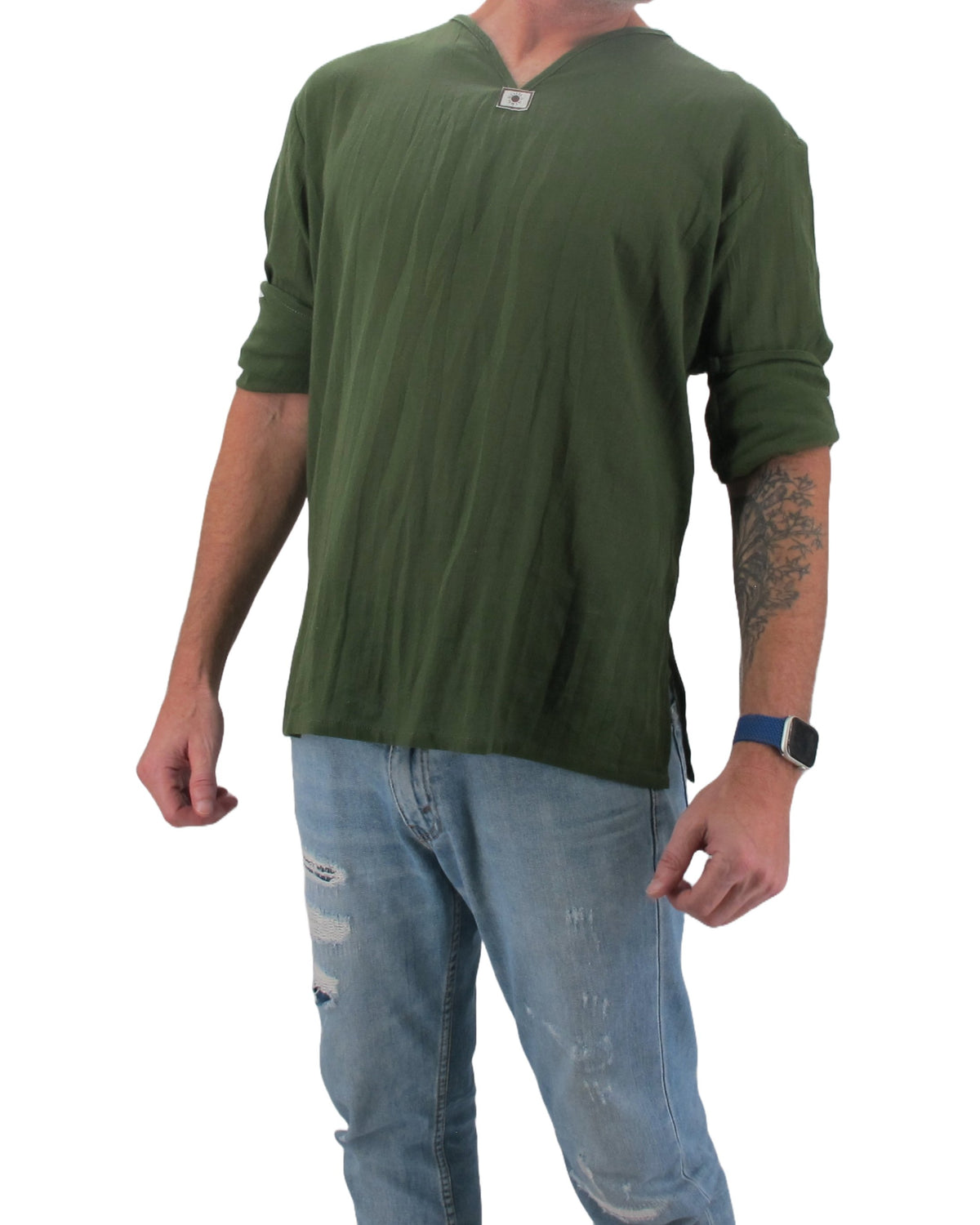 Long Sleeve Hippie T-Shirt Green - Love Quality