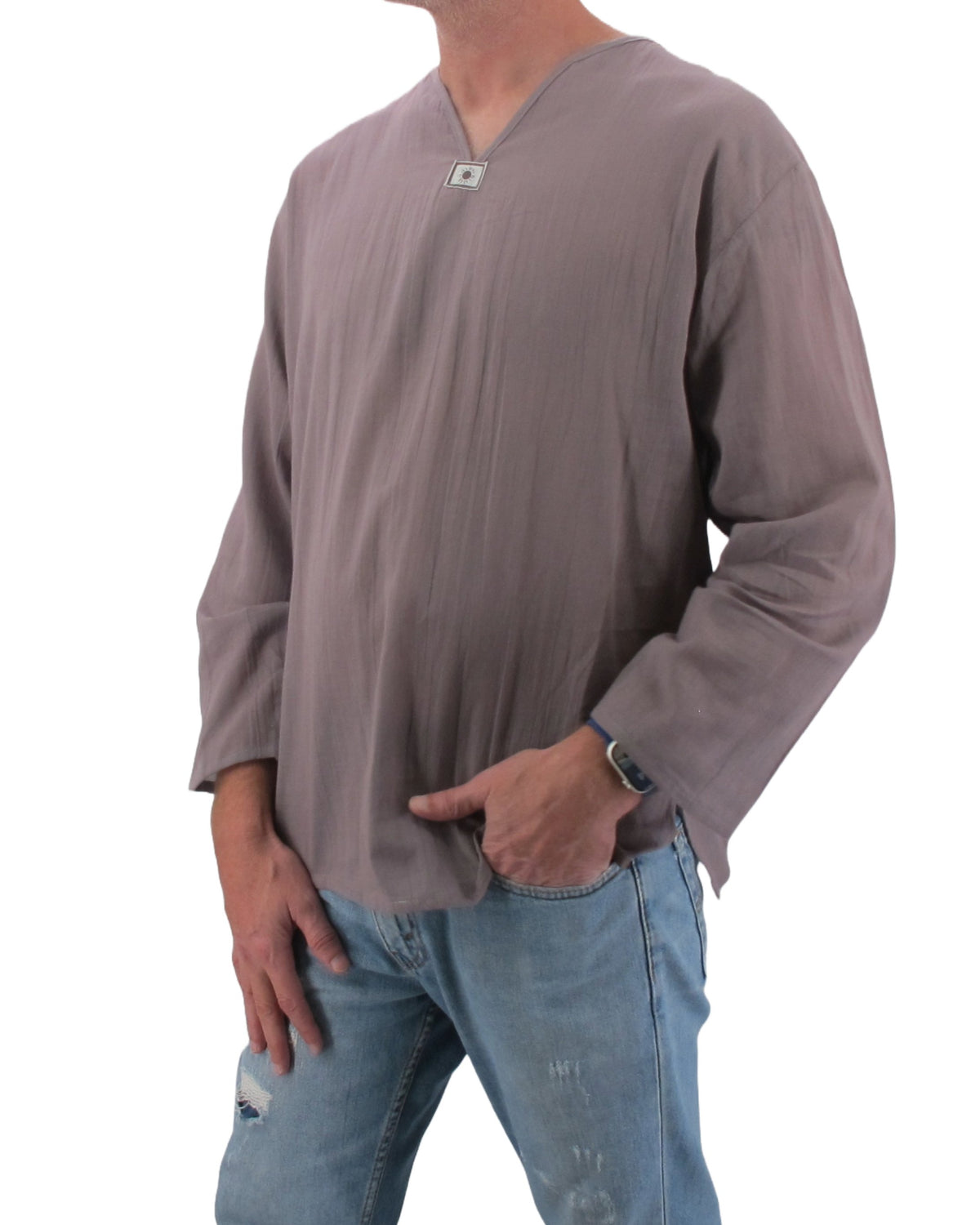 Long Sleeve Hippie T-Shirt Grey - Love Quality