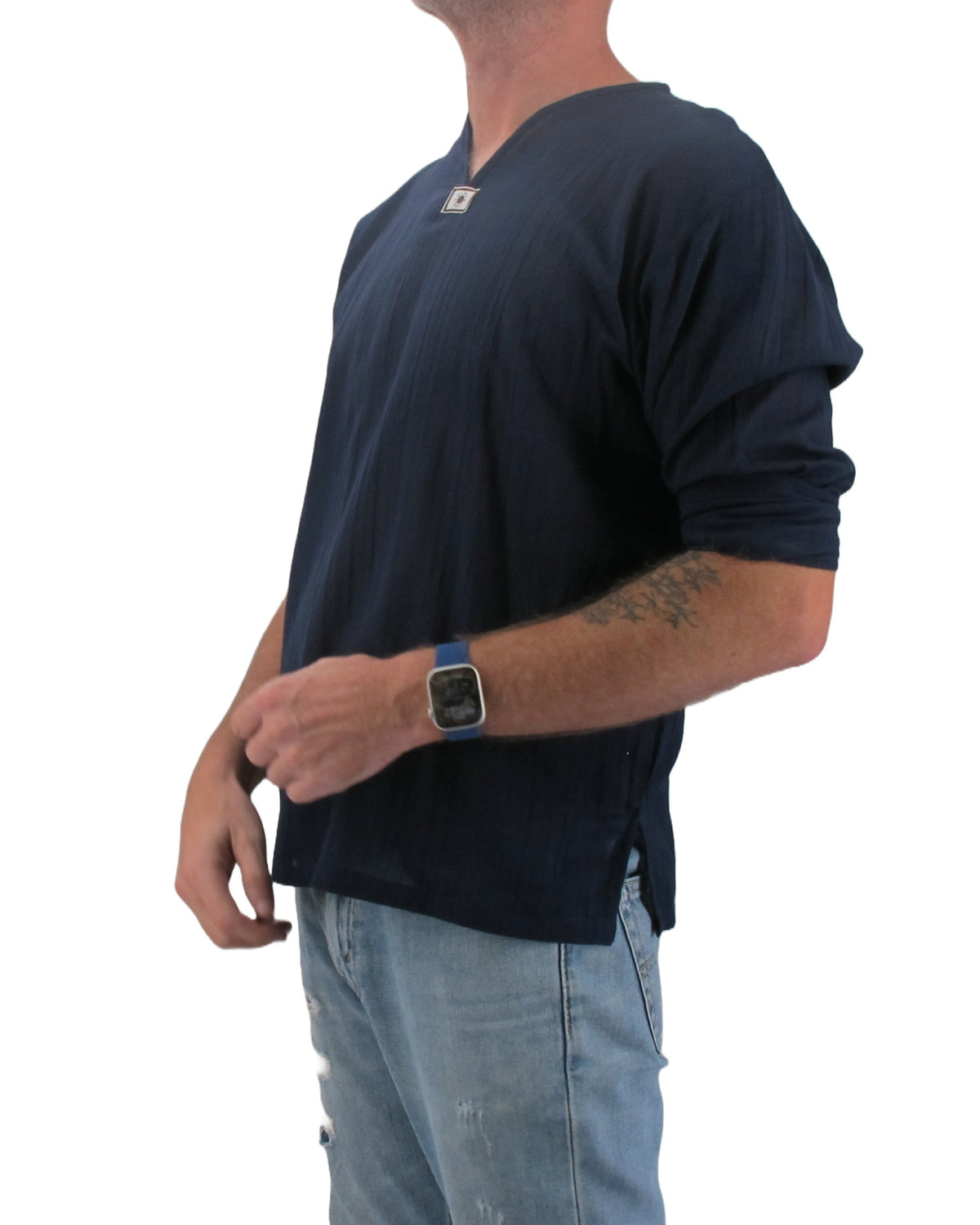 Long Sleeve Hippie T-Shirt Navy - Love Quality