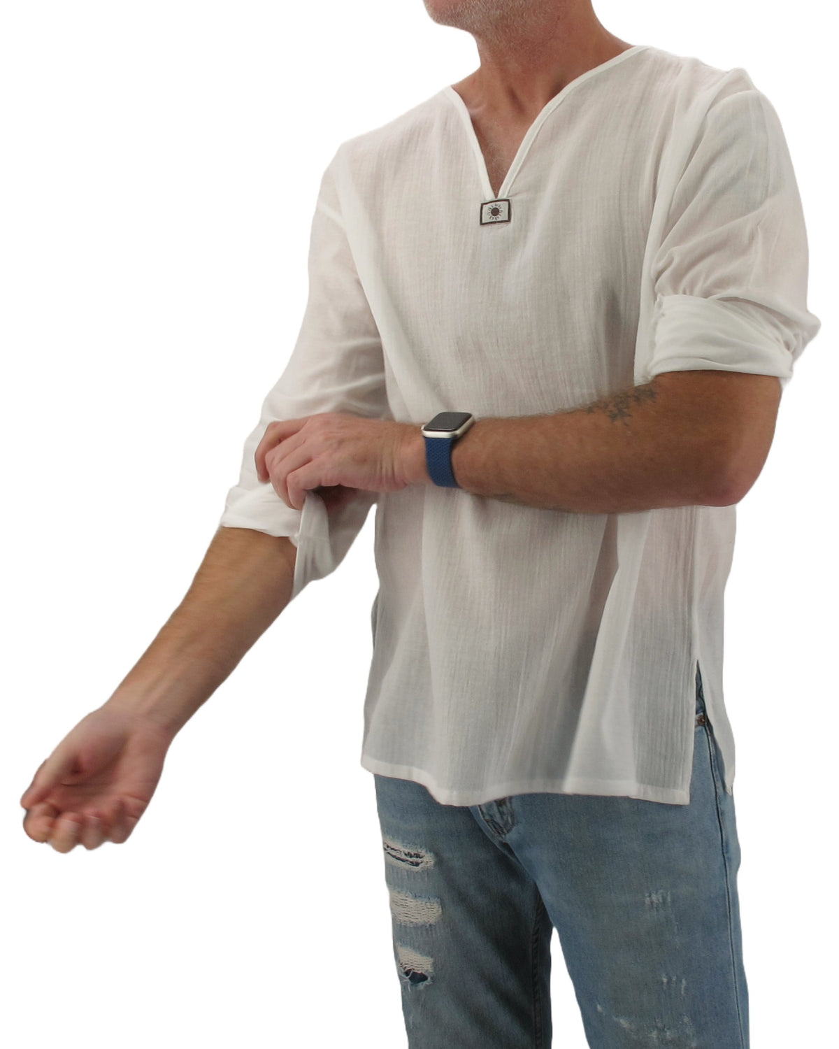 Long Sleeve Hippie T-Shirt White - Love Quality